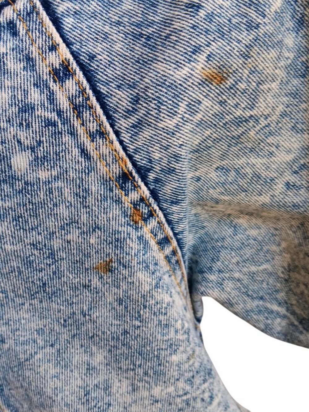 True Vintage Acid Wash Jacket 1980s Denim New Wave Preppy Canyon River Blues - Picture 10 of 10